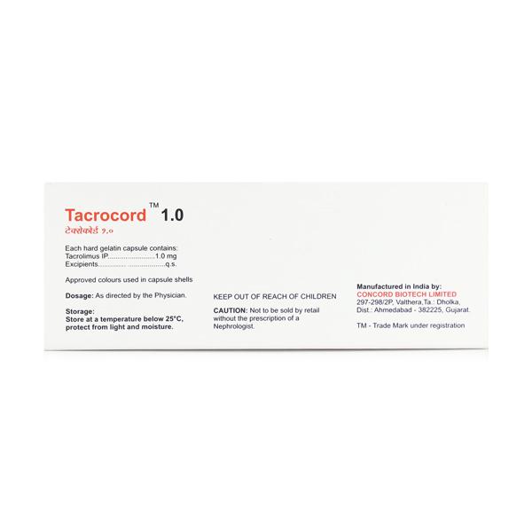 TACROCORD 1mg Capsule 10's