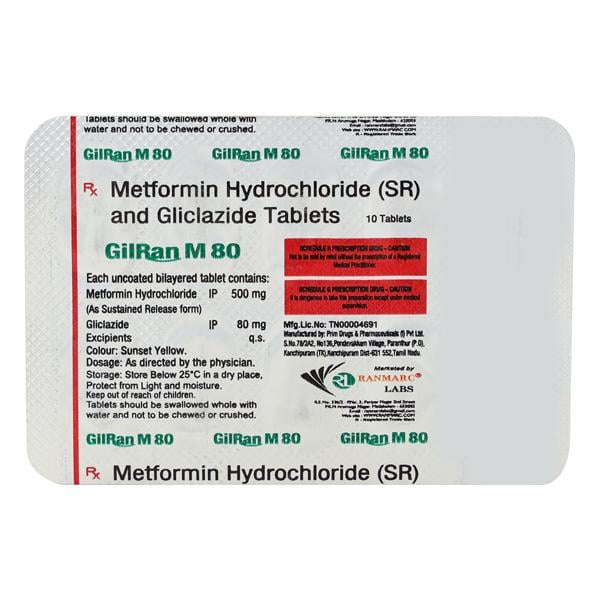 GILRAN M 80mg Tablet 10's