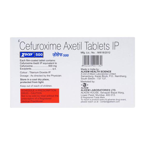Zocef 500mg Tablet 10'S