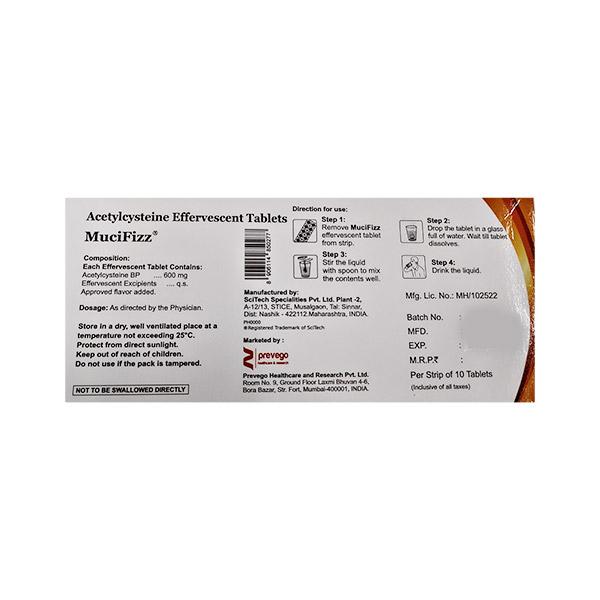 MUCIFIZZ Sugar Free Orange Flavor Effervescent Tablet 10's