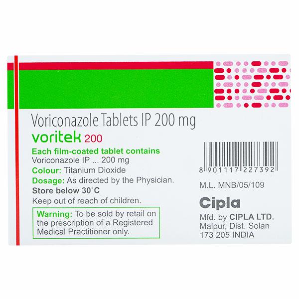 Voritek 200mg Tablet 4'S