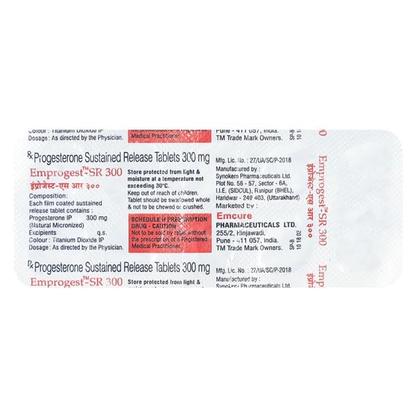 Emprogest SR 300mg Tablet 10'S