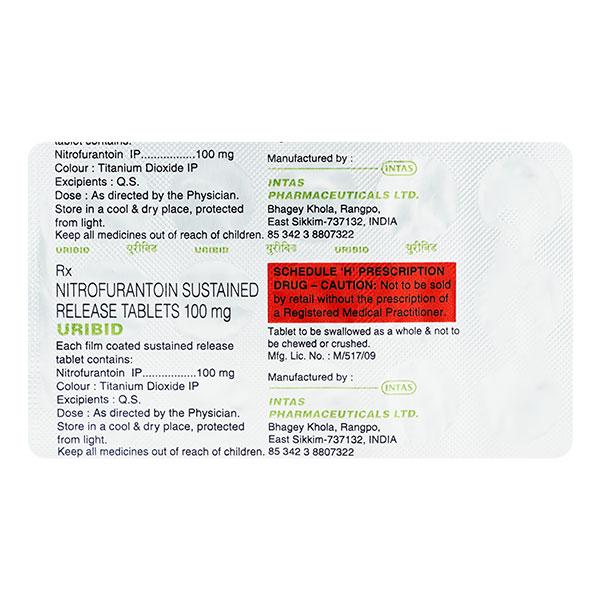 Uribid 100mg Tablet 15'S