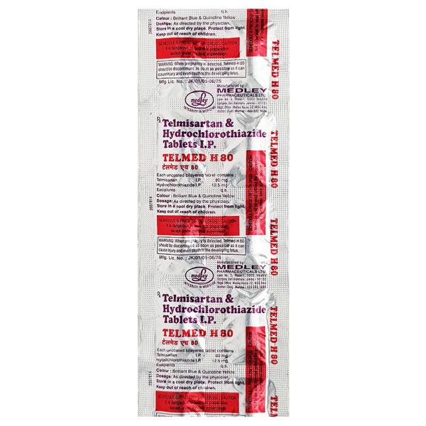Telmed H 80mg Tablet 10'S
