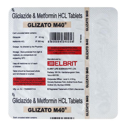 Glizato M 40mg Tablet 15'S