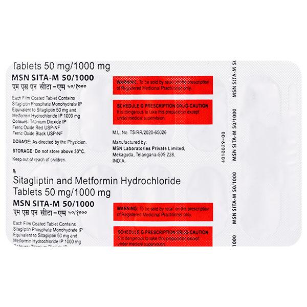 MSN SITA M 50/1000 Tablet 10's
