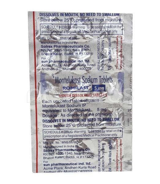 Romilast 5mg Tablet 15'S