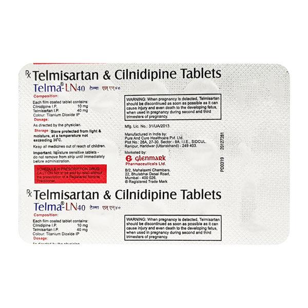 Telma LN 40mg Tablet 15'S