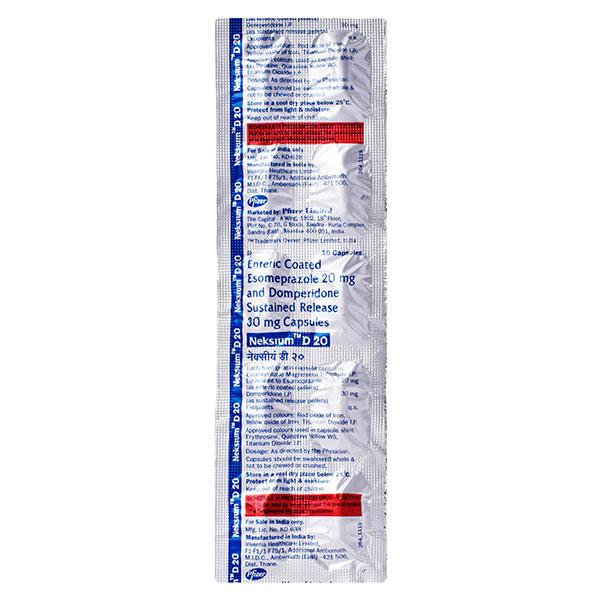 NEKSIUM D 20mg Capsule 10's