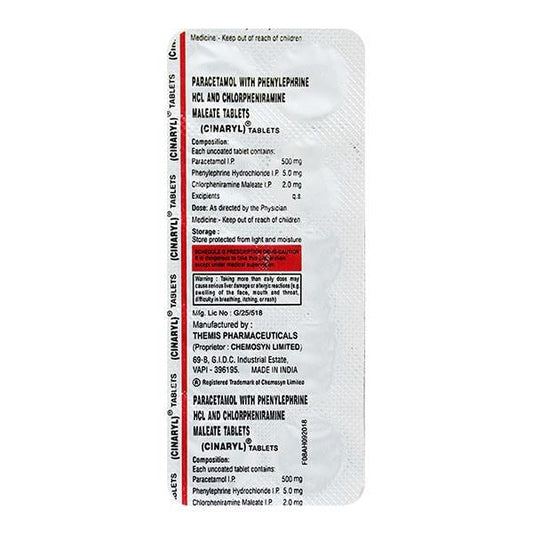 Cinaryl Tablet 10'S