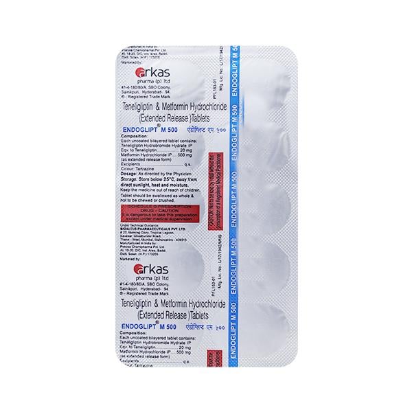 ENDOGLIPT M 500mg Tablet 10's