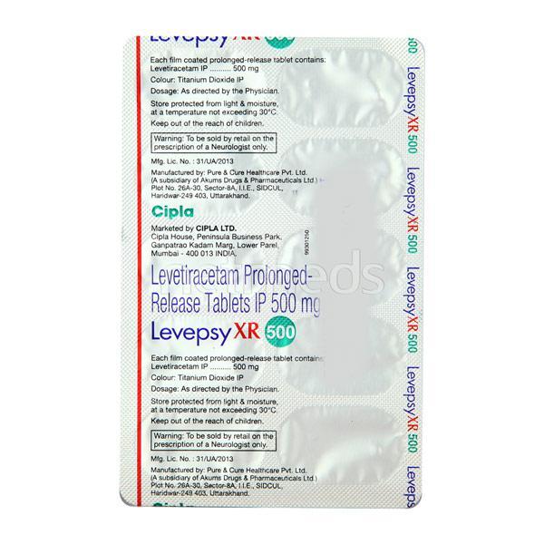 Levepsy XR 500mg Tablet 10'S