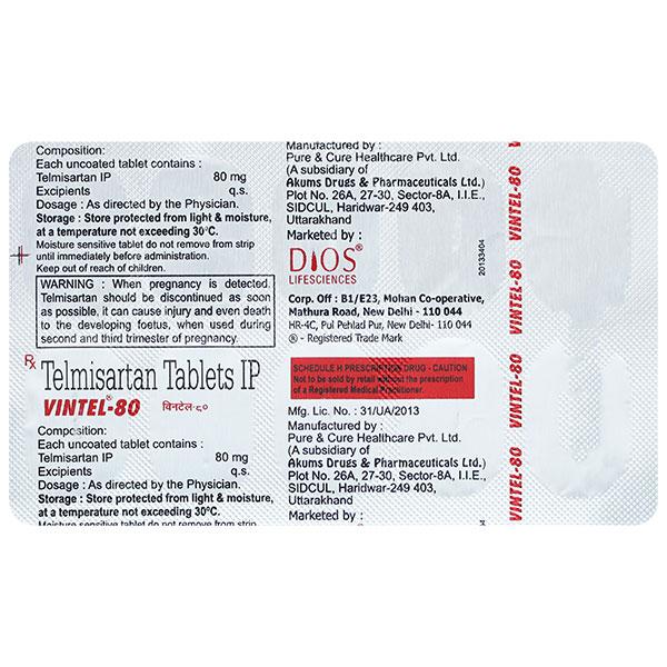 VINTEL 80mg Tablet 10's