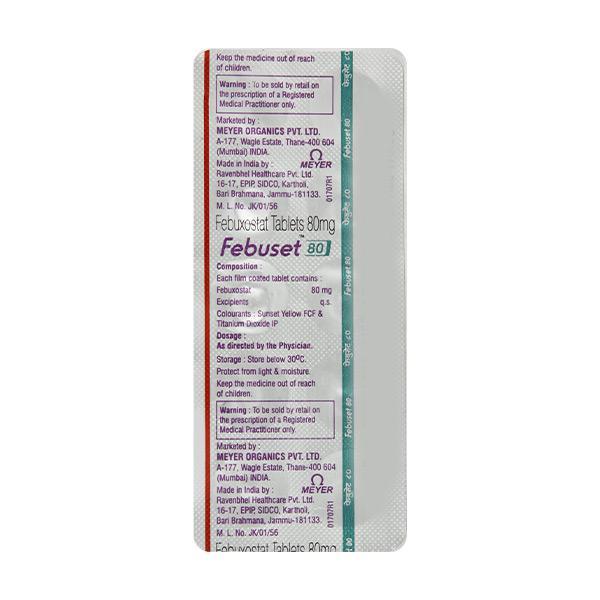 Febuset 80mg Tablet 10'S