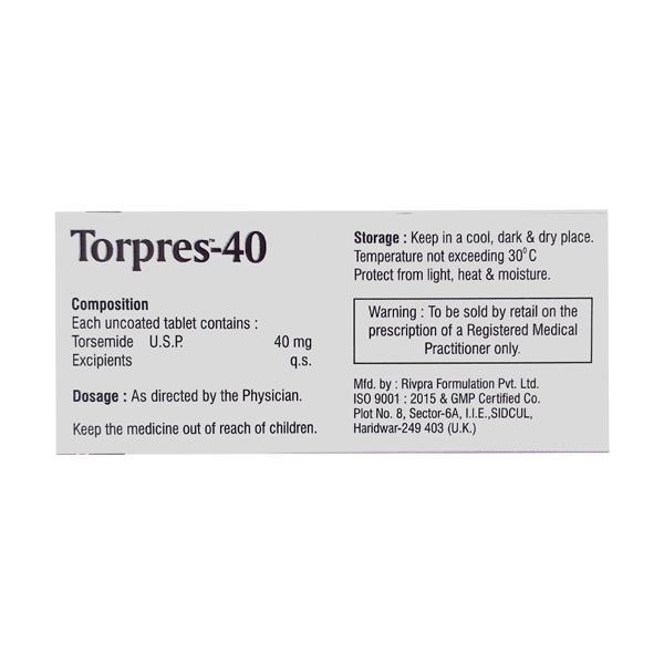 Torpres 40mg Tablet 10'S