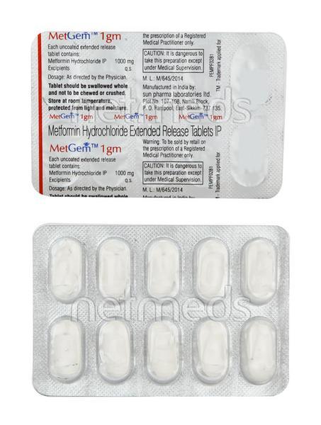 Metgem 1gm Tablet 10'S