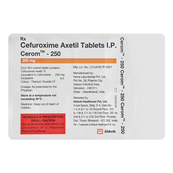 Cerom 250mg Tablet 10'S