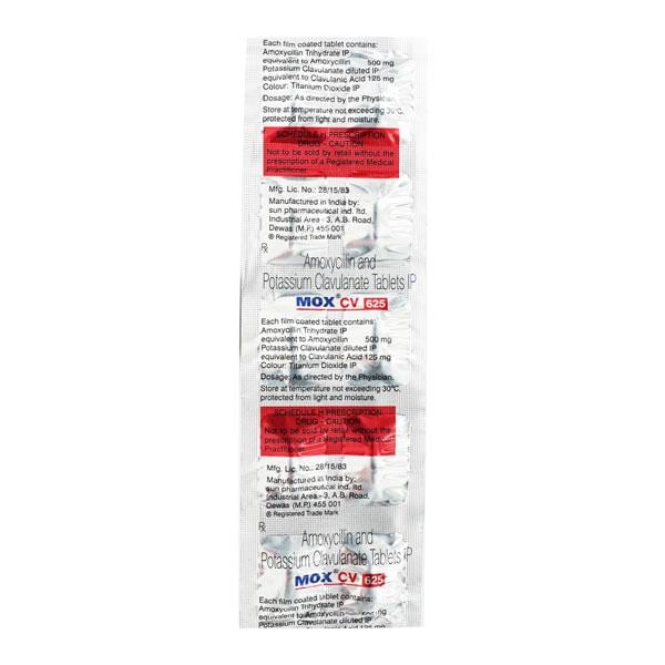 MOX CV 625mg Tablet 10'S