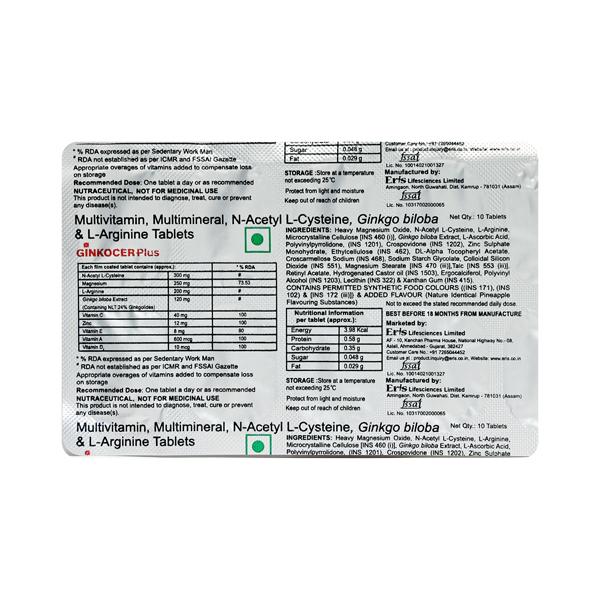 Ginkocer Plus Tablet 10'S