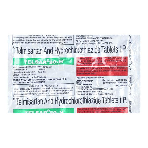 Telsar H 80mg Tablet 10'S