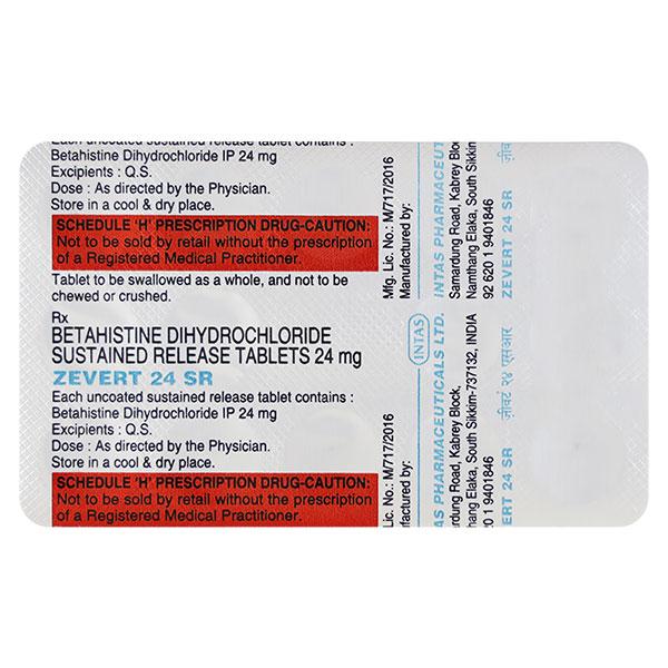 Zevert SR 24mg Tablet 14'S