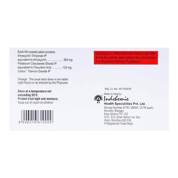 Indclav 625mg Tablet 10'S