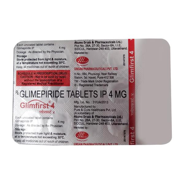 GLIMFIRST 4mg Tablet 15's