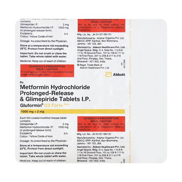 GLUFORMIN G2 FORTE NEW Tablet 15's