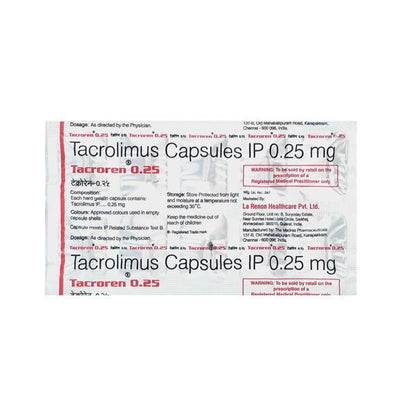 Tacroren 0.25mg Capsule 10'S