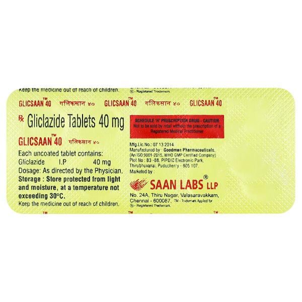GLICSAAN 40 Tablet 10's