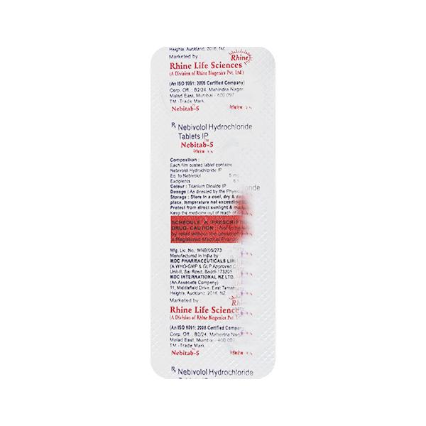 NEBITAB 5mg Tablet 10's