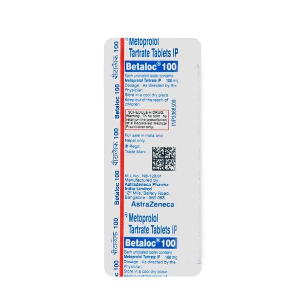 Betaloc 100mg Tablet 10'S