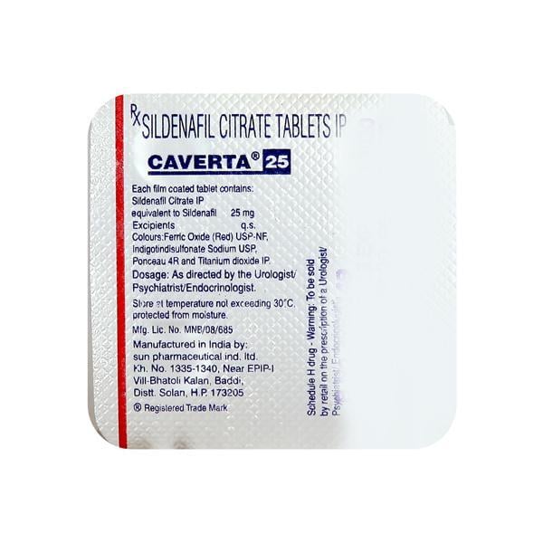 Caverta 25mg Tablet 4'S