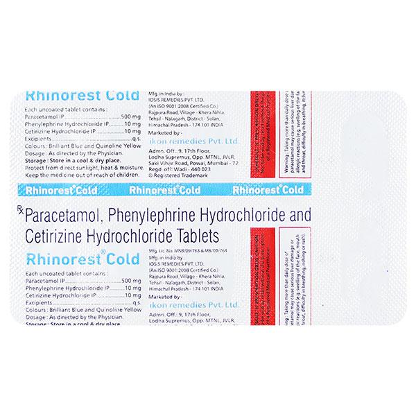 RHINOREST COLD Tablet 10's