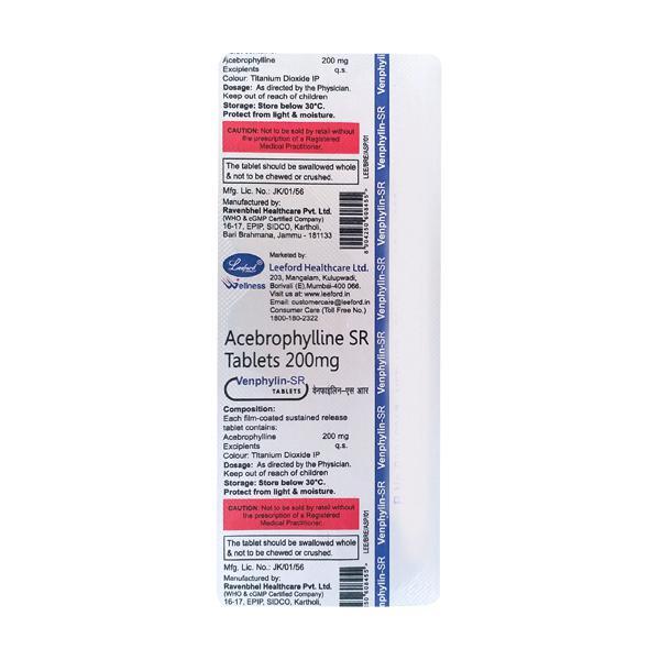 Venphylin SR 200mg Tablet 10'S