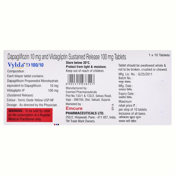 VYLDA D 10/100 Tablet 10's