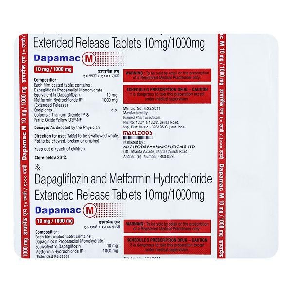 DAPAMAC M 10/1000 Tablet 15's