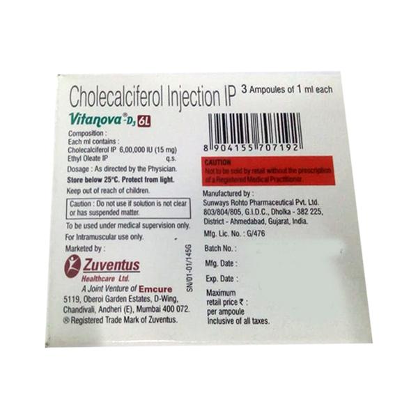 Vitanova D3 6L Injection 1ml