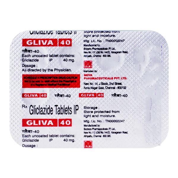 GLIVA 40mg Tablet 10's