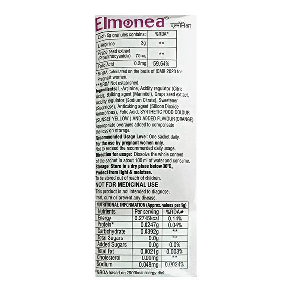 ELMONEA SUGAR FREE DELICIOUS ORANGE FLAVOUR GLUTEN FREE Sachet 5g