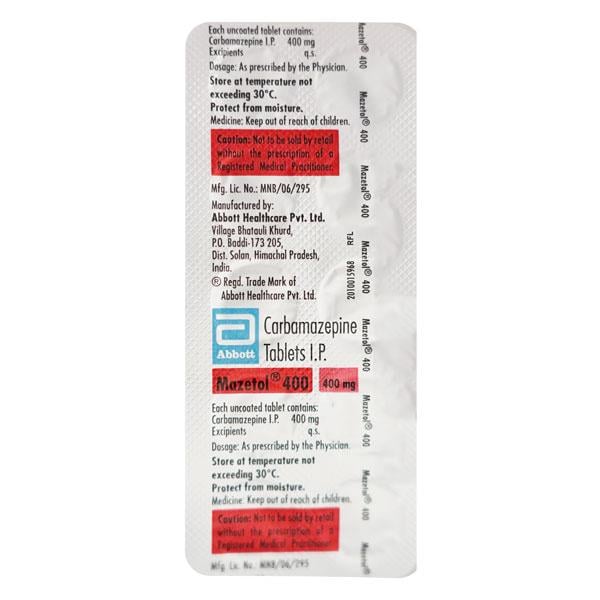 Mazetol 400mg Tablet 10'S
