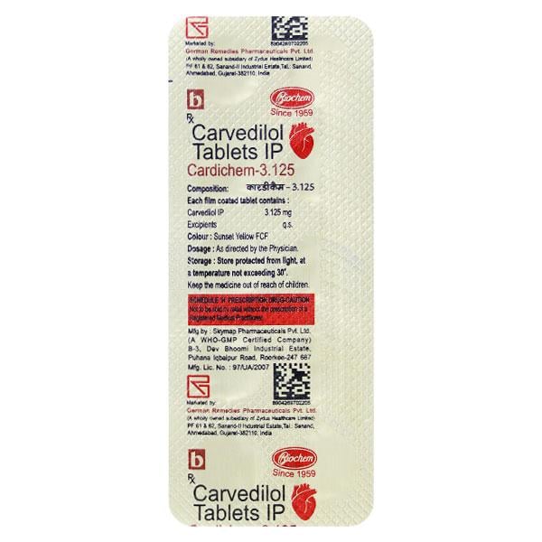 CARDICHEM 3.125 Tablet 10's