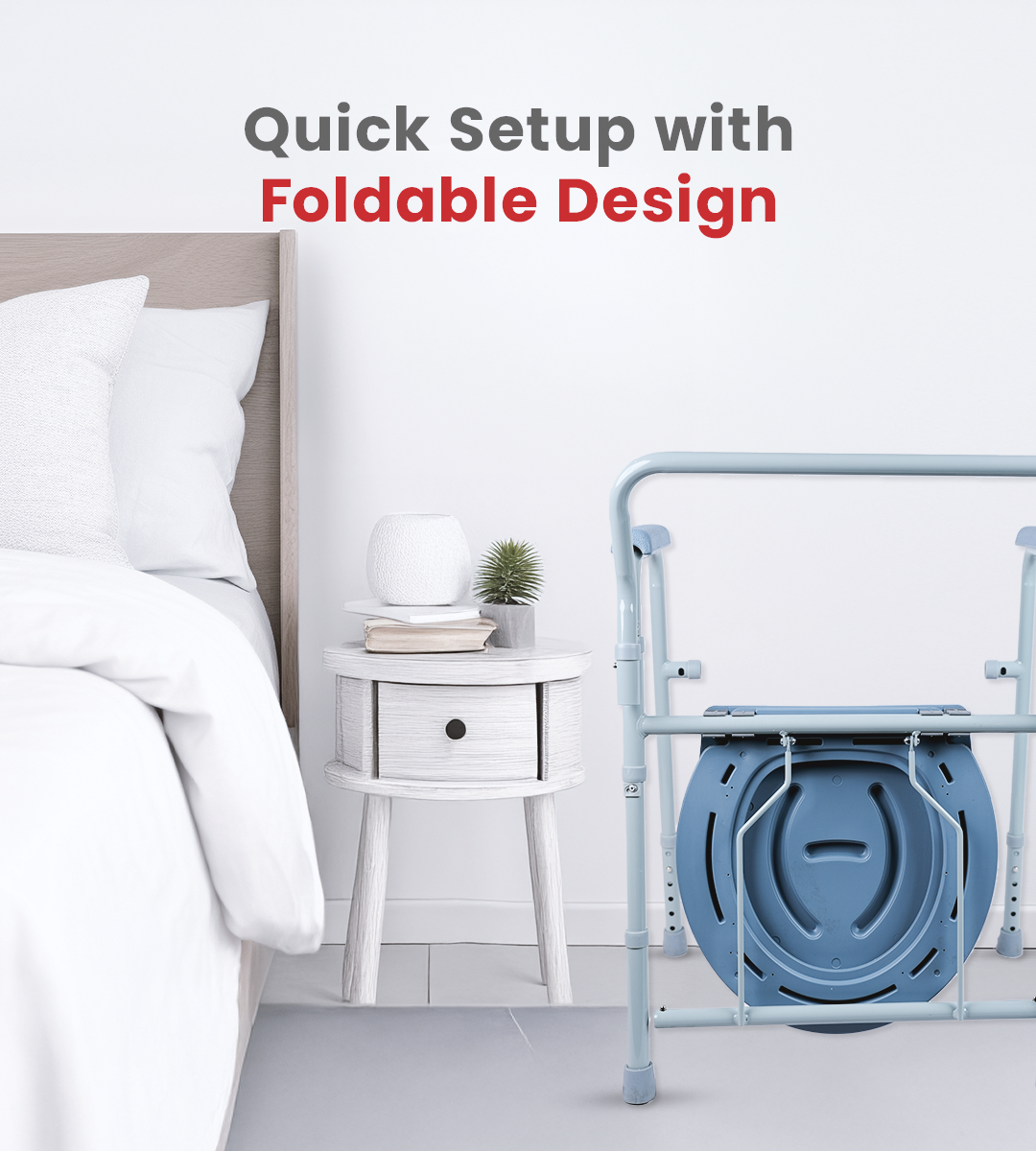Bedside Commode Chair Foldable
