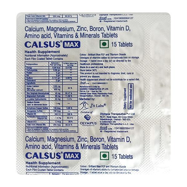 CALSUS MAX Tablet 15's