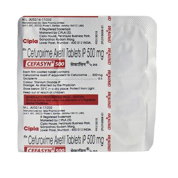 Cefasyn 500mg Tablet 4'S