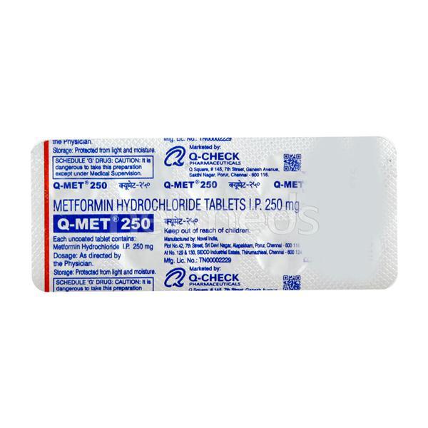 Q Met 250mg Tablet 10'S