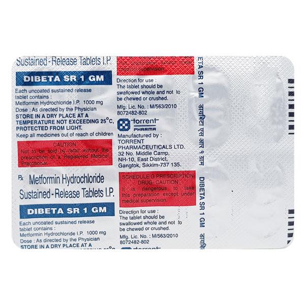 Dibeta SR 1gm Tablet 10'S