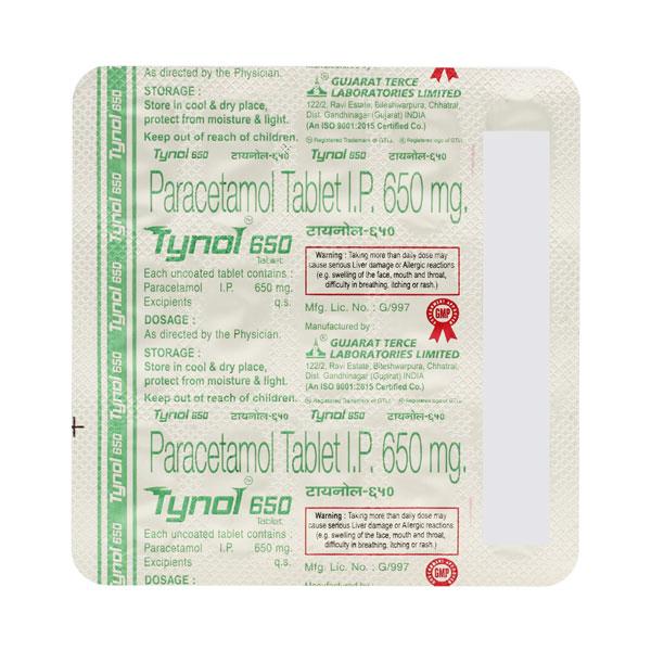 TYNOL 650mg Tablet 15's