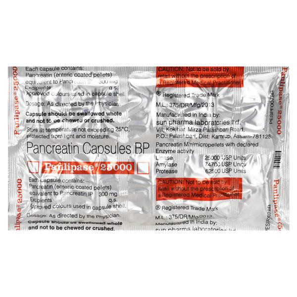 Panlipase 25000 Capsule 10'S