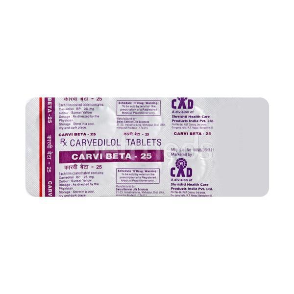 Carvi Beta 25mg Tablet 10'S